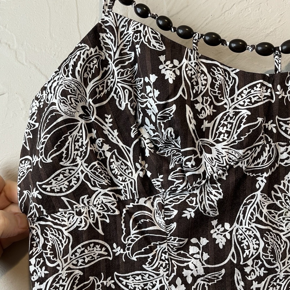 Women's Top Y2K 100 Cotton Babydoll 90s Espresso Brown 8 Gilmore Girls Thin - Picture 4 of 9